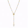 Wholesale Jewelry Stainless Steel Color Stone Virgin Necklace With Geometric Design And Electroplating Treatment