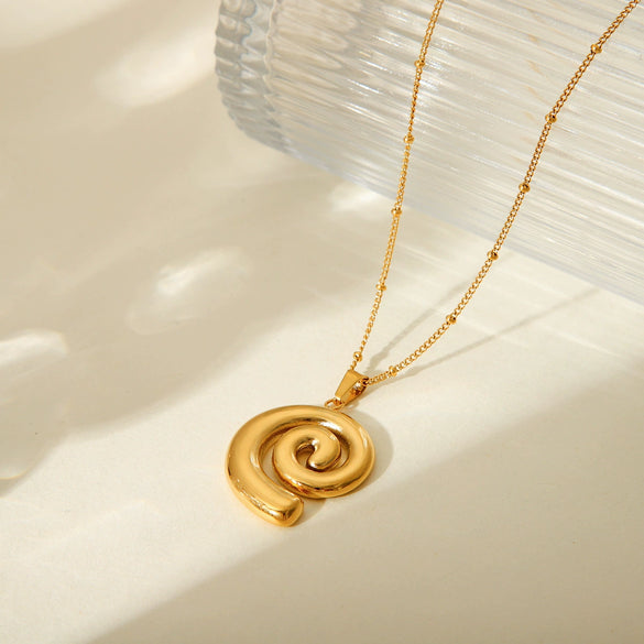 Wholesale Jewelry Stainless Steel Conch Pendant Necklace Women's Geometric Style Electroplated