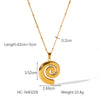 Wholesale Jewelry Stainless Steel Conch Pendant Necklace Women's Geometric Style Electroplated