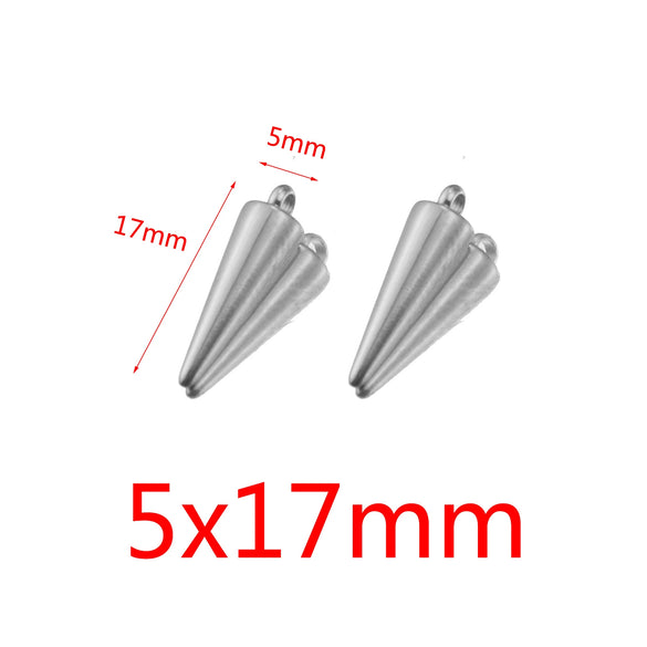 Wholesale Jewelry Stainless Steel Conical Pendant Electroplated Simple Earrings Accessories