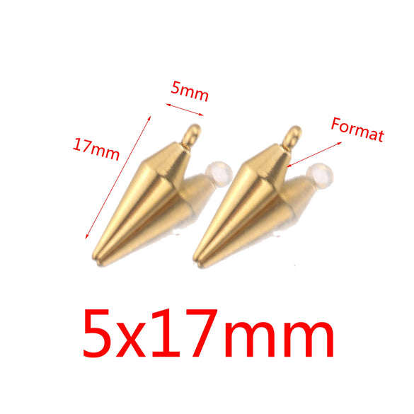 Wholesale Jewelry Stainless Steel Conical Pendant Electroplated Simple Earrings Accessories