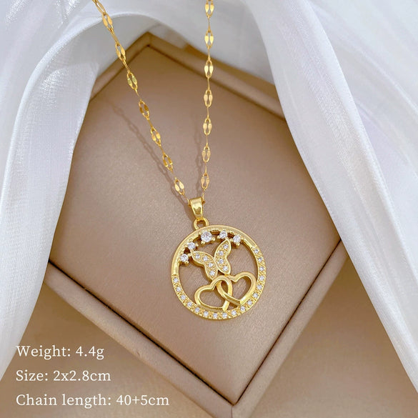 Wholesale Jewelry Stainless Steel Copper Geometric Ring And Necklace