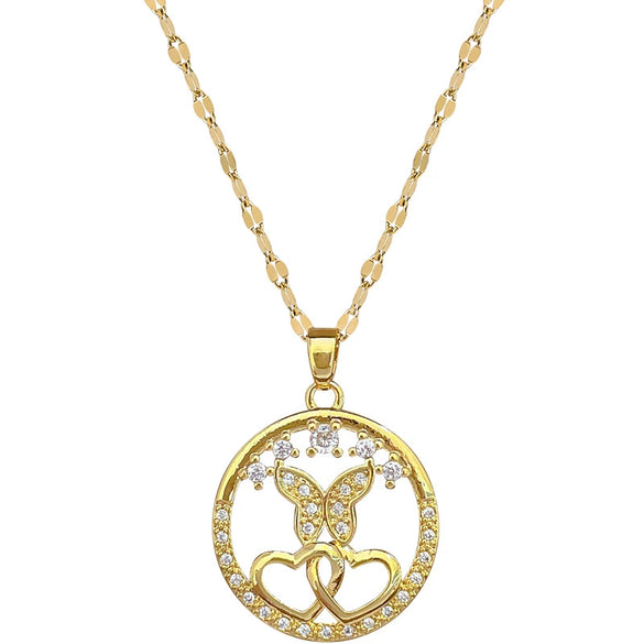 Wholesale Jewelry Stainless Steel Copper Geometric Ring And Necklace