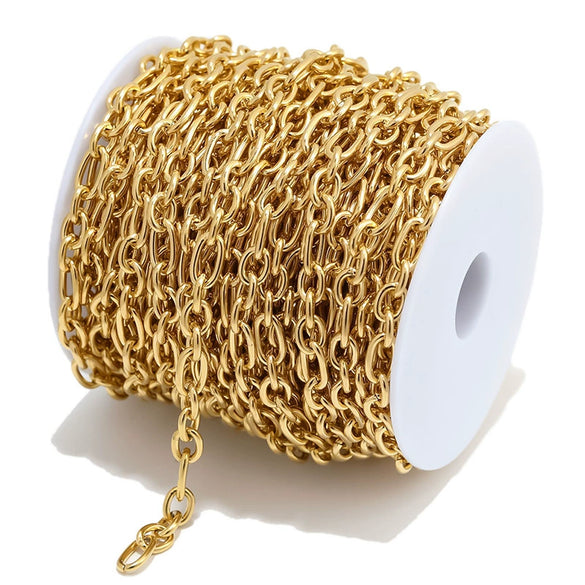 Wholesale Jewelry Stainless Steel Cross Chain With Circle Pattern And Vacuum Plating And Electroplating Process