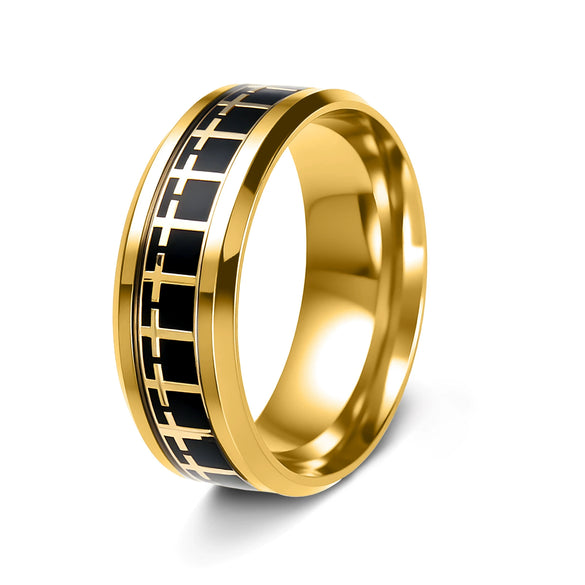 Wholesale Jewelry Stainless Steel Cross Unisex Ring Geometric Design Seiko