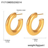 Wholesale Jewelry 316L Stainless Steel Cshaped Electroplated Geometric Style Earrings And Ring