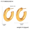 Wholesale Jewelry 316L Stainless Steel Cshaped Electroplated Geometric Style Earrings And Ring