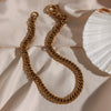 Wholesale Jewelry Stainless Steel Cuban Chain Geometric Elegant Clavicle Necklace For Women