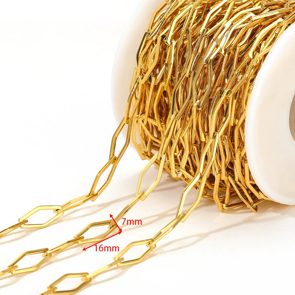 Wholesale Jewelry Stainless Steel Diamond Cross Chain Ball Bead Chain 18K Gold Plated