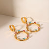 Wholesale Jewelry Stainless Steel Diamond Geometric Style Earrings For Women
