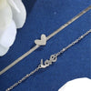 Wholesale Jewelry Stainless Steel Double Layer Butterfly Geometric Women's Foot Decoration