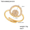 Wholesale Jewelry 316L Stainless Steel Double Round Inlaid Zircon Electroplated Bracelet Necklace Ring Set Simple Style