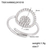 Wholesale Jewelry 316L Stainless Steel Double Round Inlaid Zircon Electroplated Bracelet Necklace Ring Set Simple Style