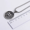 Wholesale Jewelry Stainless Steel Doublesided Doll Pattern Round Pendant Retro Punk Men's Necklace With Electroplating