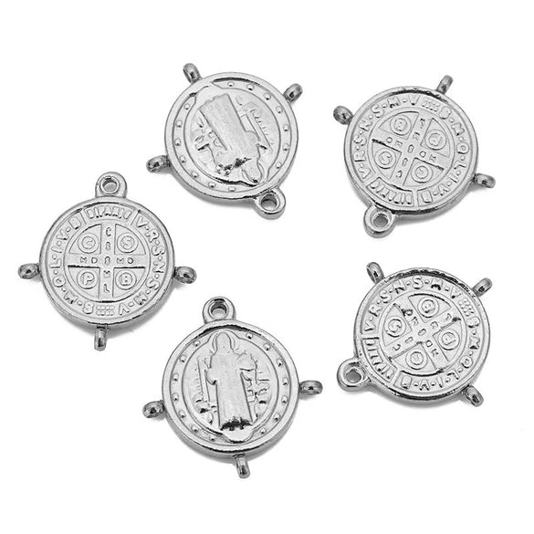 Wholesale Jewelry Stainless Steel Doublesided Retro Cross Pendant 18K Vacuum Plated