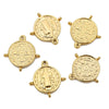 Wholesale Jewelry Stainless Steel Doublesided Retro Cross Pendant 18K Vacuum Plated