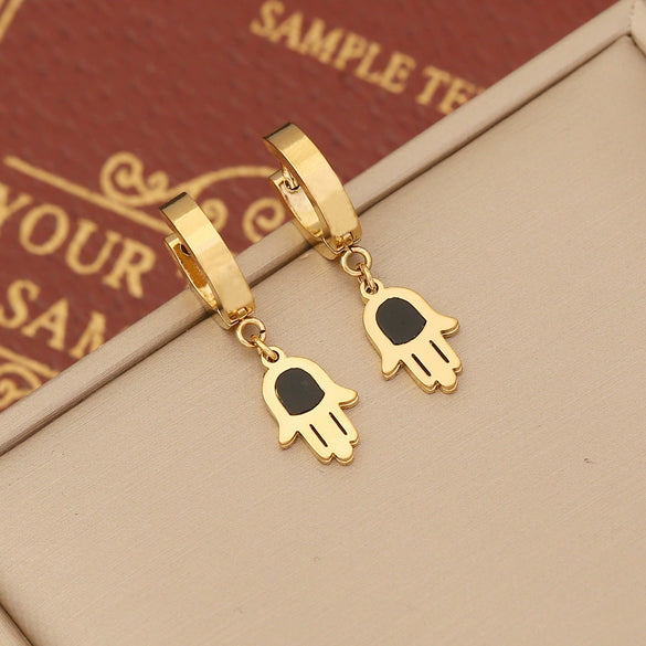Wholesale Jewelry Stainless Steel Dripping Oil Butterfly Heart Star Earrings For Women