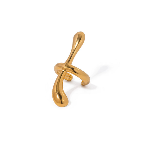 Wholesale Jewelry Stainless Steel Dropshaped Geometric Electroplated Women's Ear Bone Clip Earrings