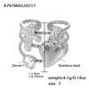 Wholesale Jewelry 316L Stainless Steel Eightpointed Star Geometric Open Cut Out Ring Electroplated