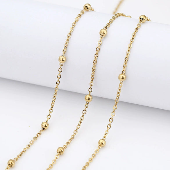 Wholesale Jewelry Stainless Steel Electroplated Bead Chain Accessories For Women