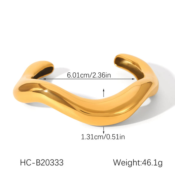 Wholesale Jewelry Stainless Steel Electroplated Wave Shaped Flower Pattern Ring And Bracelet For Women