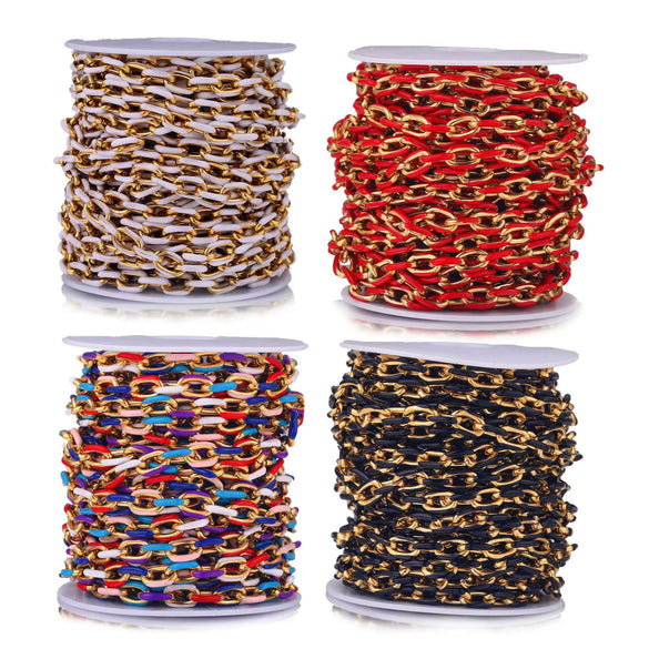 Wholesale Jewelry Stainless Steel Enamel Oil Drop Chain Handmade Bracelet Necklace