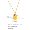 Wholesale Jewelry Stainless Steel Envelope Necklace With Engraving Electroplating Unisex Fashion