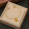 Wholesale Jewelry Stainless Steel Eyes Bracelet With Electroplating Simple And Fashionable Personalized Facial Features Style