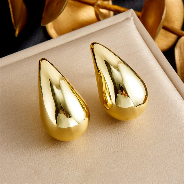 Wholesale Jewelry Stainless Steel Fashion Geometric Hollow Water Drop Electroplated Pendant Accessories Set For Women Earrings Necklaces Bracelets