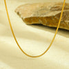 Wholesale Jewelry Stainless Steel Fashion Goldplated Flat Snake Chain Clavicle Necklace For Women
