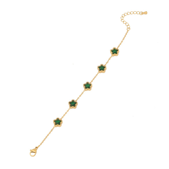 Wholesale Jewelry Stainless Steel Fashion Lovely Bracelet With Heart Shape Dropshaped Star Design Electroplated For Women
