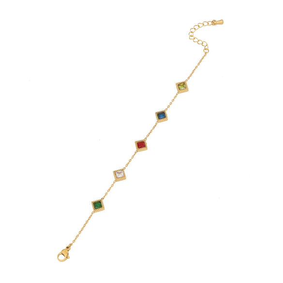 Wholesale Jewelry Stainless Steel Fashion Lovely Bracelet With Heart Shape Dropshaped Star Design Electroplated For Women