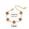 Wholesale Jewelry Stainless Steel Fiveleaf Flower Singlesided Electroplated Allmatch Women's Bracelet