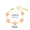 Wholesale Jewelry Stainless Steel Fiveleaf Flower Singlesided Electroplated Allmatch Women's Bracelet