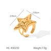 Wholesale Jewelry Stainless Steel Fivepointed Star Geometric Style Electroplated Ring