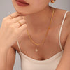 Wholesale Jewelry 316L Stainless Steel Fourleaf Flower Zircon Pendant Necklace And Bracelet Set For Women Electroplated Real Gold Color Preservation