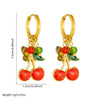 Wholesale Jewelry Stainless Steel Fruit Pattern Gold Plated Earrings