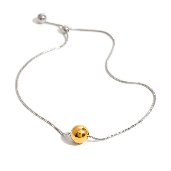 Wholesale Jewelry Stainless Steel Geometric Adjustable Bracelet With Gold And Silver Color Matching And Electroplating For Women