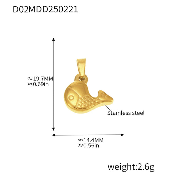 Wholesale Jewelry Stainless Steel Geometric And Flower And Heart Shape Pendant 18K Gold Plated