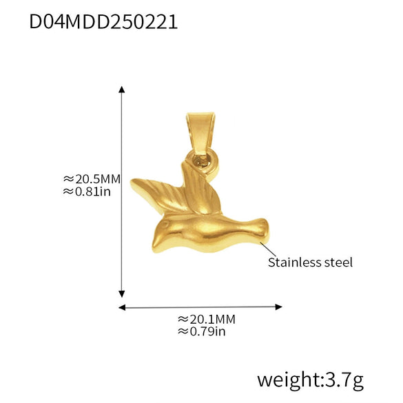 Wholesale Jewelry Stainless Steel Geometric And Flower And Heart Shape Pendant 18K Gold Plated