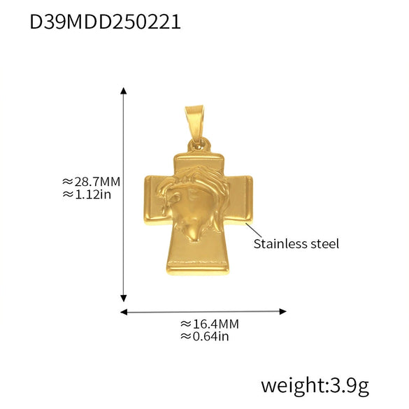 Wholesale Jewelry Stainless Steel Geometric And Flower And Heart Shape Pendant 18K Gold Plated