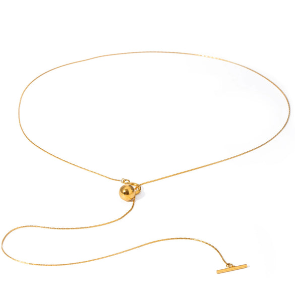 Wholesale Jewelry Stainless Steel Geometric Ball Pendant Necklace With Electroplating