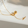 Wholesale Jewelry Stainless Steel Geometric Ball Pendant Necklace With Electroplating