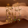 Wholesale Jewelry Stainless Steel Geometric Bow Heart Cross Electroplated Bracelet