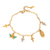 Wholesale Jewelry Stainless Steel Geometric Bow Heart Cross Electroplated Bracelet
