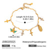 Wholesale Jewelry Stainless Steel Geometric Bow Heart Cross Electroplated Bracelet
