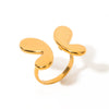 Wholesale Jewelry Stainless Steel Geometric Butterfly Open Ring For Women With Electroplating
