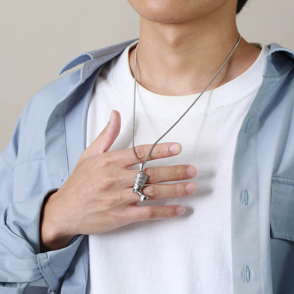 Wholesale Jewelry Stainless Steel Geometric Cartoon Pendant Necklace With Electroplating