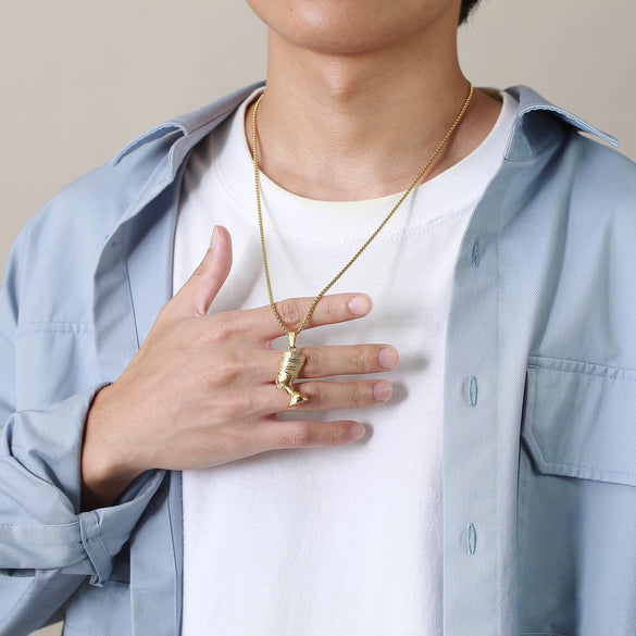 Wholesale Jewelry Stainless Steel Geometric Cartoon Pendant Necklace With Electroplating