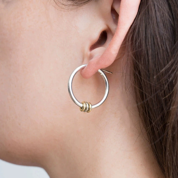 Wholesale Jewelry Stainless Steel Geometric Circle Earrings Electroplated
